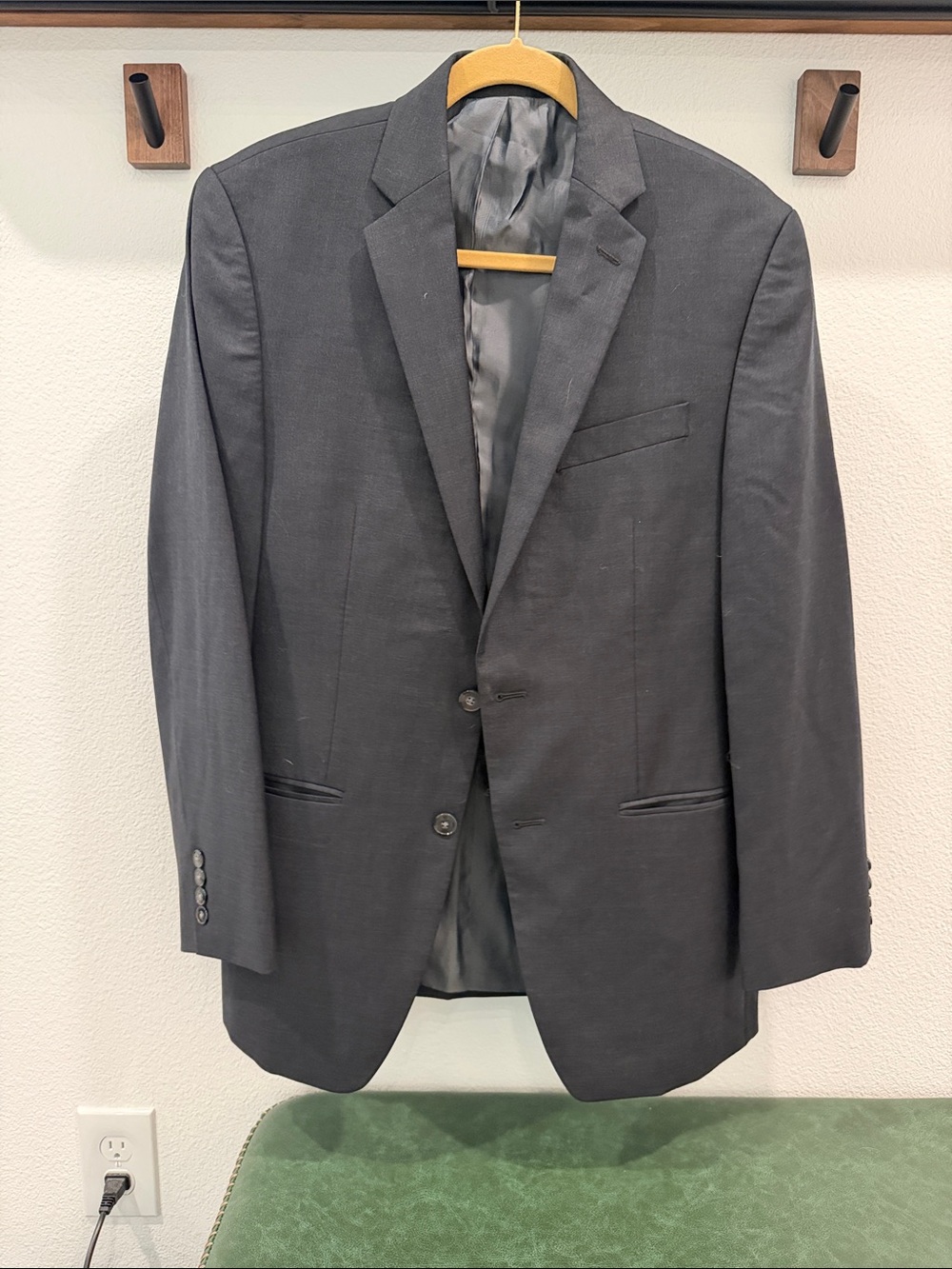 Calvin Klein Charcoal Two-Button Men's Suit Blazer